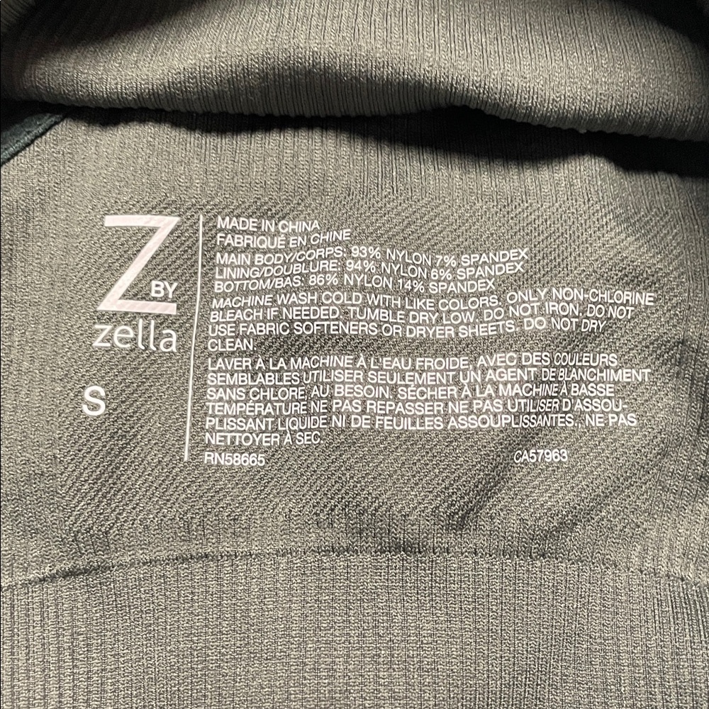 Zella size Small Olive Color Razor Back Ribbed Sports Bra - Picture 4 of 5